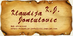 Klaudija Jontulović vizit kartica